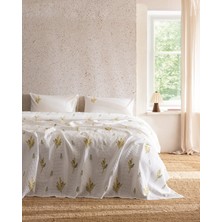 Madame Coco Yvette King Size %100 Pamuk Karde Baskılı Pike Takımı - Sarı