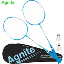 Demir Alaşımlı Badminton Raketi 2 Top Dahil Dayanıklı Hafif Gövde Mavi