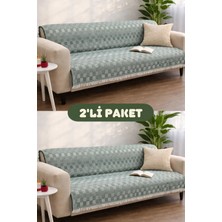 Miracolo Home Pamuklu Koltuk Örtüsü Şalı Kaymaz Dokulu Çok Amaçlı Kanepe Çekyat Örtüsü 170X200 cm 2'li Paket