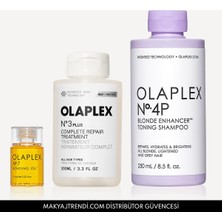 OLAPLEX Strong Blondes & Greys Kit - Sarı & Gri Saç Rengini Koruyan & Parlaklaştıran & Bağ Güçlendirici Saç Bakım Seti