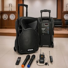 Lastvoice LS-P1912EX Portatif Taşınabilir 3 Mikrofonlu Seyyar Ses Sistemi 12 İNÇ 800 WATT