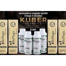 BioMagic 5.00 Açık Kahve Amonyaksız Organik Saç Boyası (4 Boya 4 Oksidan)