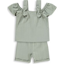 Civil Baby Fiyonk Askılı Şortlu 6-18 Ay Takım - Yeşil