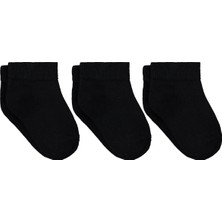 Civil Girls Basic Siyah  3'lü 3-11 Yaş Kız Çocuk Patik Çorap - Standart