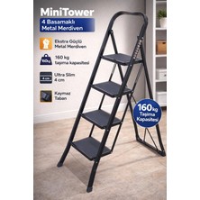 Ertekpa 4 Basamak Siyah Merdiven Geniş Basamaklı Minitower, Mt4