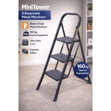 Ertekpa 3 Basamak Siyah Merdiven Geniş Basamaklı Minitower, Mt3