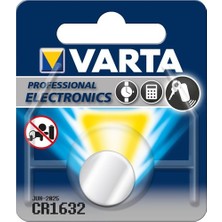 Varta CR1632 Düğme Pil 3V Tek Kullanımlık Yüksek Performanslı 1 Adet Lithium 6632101401
