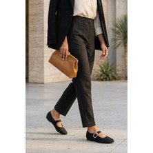 Stilbagshoes Erna Bilek Bant Detaylı Tokalı Kadın Babet Siyah