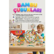 Farbu Oyuncak Bambu Çubuklar 300 Parça Eğitici Yapım Seti - Zeka Geliştirici Inşa Blokları Oyuncak