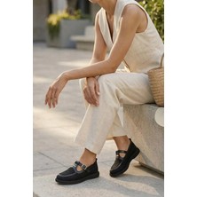 Stilbagshoes Clarice Ithal Toka Detaylı Bilek Bağlamalı Kadın Babet Siyah