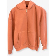 Unisex Kapüşonlu Fermuarlı Sweatshirt