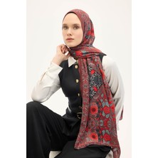 Silk Home Urban Hours Floral Motif Desen Bordo Mayda Şal 190X70