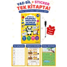 NimbooKid Nimboo Eğlenceli Ingilizce Kelimeler Yaz-Sil,sticker ve Etkinlik Kitabı (+5 Yaş, 300+ Kelime, 100 Sticker)