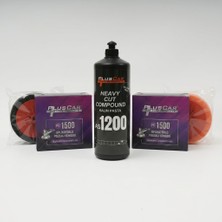 Plus Car Pluscar Pro Ağır Kesim Seti - As 1200 Kalın Pasta & 2 Adet Pc 1500 Polisaj Süngeri