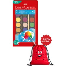 Faber-Castell Büyük Boy Suluboya, 21 Renk, Canlı Renkler,yoğun Pigmentli, Ergonomik,çanta Hediyeli