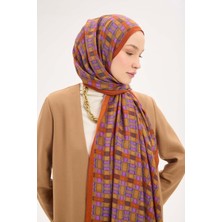 Silk Home Urban Hours Blok Desen Taba Mayda Şal 190X70