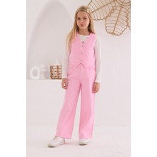 Hause Kids 4-8 Yaş New Olive Kız Çocuk 3'lü Takım -Pembe-