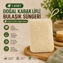 Duff Clean 1 Adet Doğal Kabak Bulaşık Lifi Çift Taraflı Kullanım (12X8 Cm)