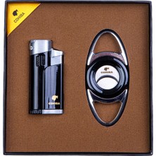 Cohiba Siyah-Gümüş Çakmak Kesici Ikili Puro Seti - TR8341