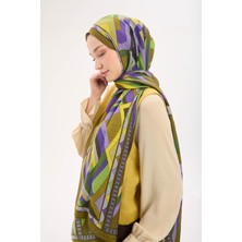 Silk Home Urban Hours Lora Desen Koyu Asker Yeşili Mayda Şal 190X70