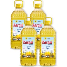 Karam Ayçiçek Yağı 4 x 5 Lt Setli Ürün Türkiye Menşeli Süzme Ağırlık 4,8 kg