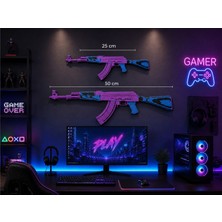 Dekoratif 2d Ak-47 Midnight Laminate | 25 & 50 cm | Oyuncu Odası & Duvar Aksesuarı