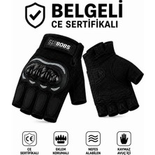 Sports Motosiklet Eldiveni Kesik Yarım Parmak Motorcu Eldiveni Ce EN-13594 Korumalı Motor Eldiveni