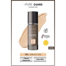 Note Cosmetics Note Pure Guard Foundation 100 Glowing Beige Spf 50 Yoğun Kapatıcı Saten Bitişli Fondöten