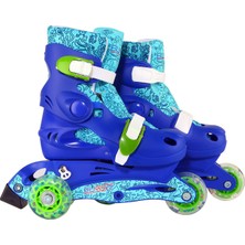 Busso YX-0109 Ayarlanabilir Işıklı Paten Mavi Renkli 64 mm Tekerleklerle Konforlu Kullanım