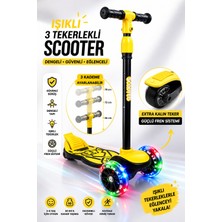 Yıldırım Oyuncak LED Işıklı 3 Tekerlekli Çocuk Twist Scooter – Ayarlanabilir Gidon, Denge Destekli, Kalın Arka Teker Güçlü Fren Sistemli