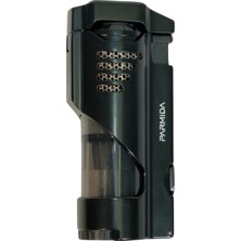 Parmida 3 Torch Pürmüz Delicili Siyah Metal Puro Çakmağı - TR9517