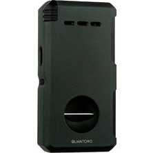Quantoro Çift Torch Pürmüz V-Cut/delicili/iğneli Yeşil Metal Puro Çakmağı - TRZ1090
