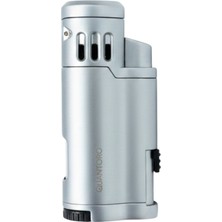 Quantoro 3 Torch Pürmüz Gümüş Metal Puro Çakmağı - TRZ1024
