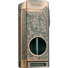 Quantoro Dört Torch Pürmüz V-Kesici/delicili Bakır Metal Puro Çakmağı - TRZ1133