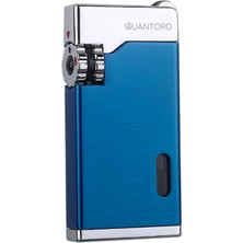 Quantoro Çift Torch Pürmüz Mavi Metal Puro Çakmağı - TRZ1142
