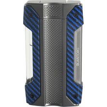 Quantoro Tek Torch Pürmüz Gunmetal Mavi-Karbon Metal Puro Çakmağı - TRZ1030