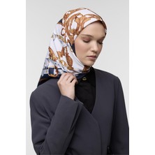 QEF Desenli Twill Ipek Eşarp Monika