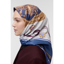 QEF Desenli Twill Ipek Eşarp Emily