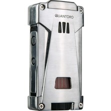 Quantoro 3 Torch Pürmüz Gümüş Metal Puro Çakmağı - TRZ1047
