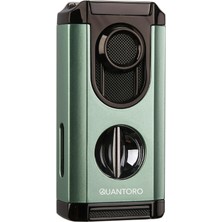Quantoro 3 Torch Pürmüz V-Cut Yeşil Metal Puro Çakmağı - TRZ1175