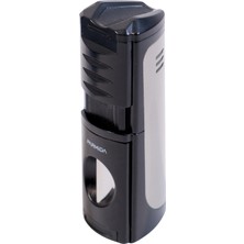 Parmida 3 Torch Pürmüz Kesici & Delicili Siyah Gunmetal Metal Puro Çakmağı - TR9524
