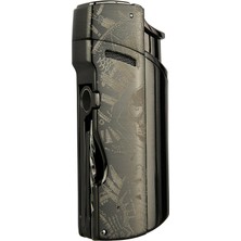 Quantoro Tek Torch Pürmüz Delicili/iğneli Gunmetal Desenli Metal Puro Çakmağı - TRZ1156