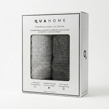 Qua Home Senza %100 Pamuk 2li Yüz Havlusu Antrasit Gri Kutu 50X80 cm