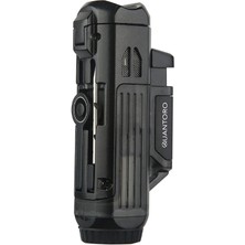 Quantoro Çift Torch Pürmüz Delicili/iğneli Siyah Metal Puro Çakmağı - TRZ1186