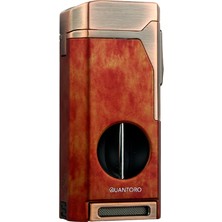 Quantoro Dört Torch Pürmüz V-Kesici/delicili Kahverengi Metal Puro Çakmağı - TRZ1182