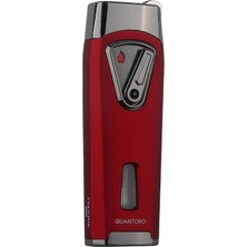 Quantoro Çift Torch Pürmüz Kırmızı Metal Puro Çakmağı - TRZ1059
