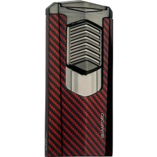 Quantoro 3 Torch Pürmüz Kırmızı-Karbon Metal Puro Çakmağı - TRZ1008
