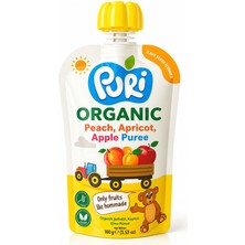 Organic %100 Organik Meyve Püresi Şeftali, Kayısı, Elma 100G (Ilave Şekersiz)