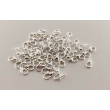 Yiğit Aksesuar 10 Adet Gümüş Renk Metal 502 Papağan Kilit-Kapama 12x6 mm Zamak Malzeme