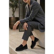 Stilbagshoes Anwen Hakiki Deri Süet Kadın Leofer Siyah